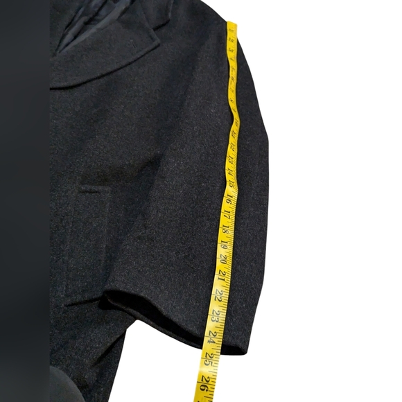 Mario Valente Merino Lambswool Coat 40 Charcoal Black Made In Italy Quiet Luxury - Picture 13 of 13